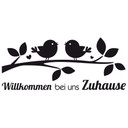 Wandtattoo Willkommen bei uns Zuhause inkl. 5 Bilderrahmen