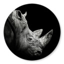 Tableau en verre Meermann - Le rhinocéros - Rond