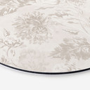 Billede af vilde blomster i kridtlook Greige - Bloomery Decor - rund – print på aluminium