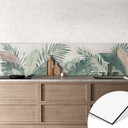 Stænkplade til køkken jungleblade grøn akvarel - Bloomery Decor