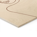 Plakat drewniany Delikatne kontury kobiety - Line Art - Tunaboylu