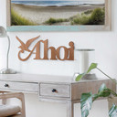 Décoration murale en bois placage d'acajou - Ahoi avec mouette