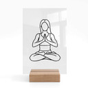 Bordskærm Yoga - Lotus - Stregtegning