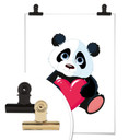Plakat panda z sercem