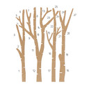 Drewniany panel ścienny XXL brzoza - las z ptakami - MDF natura