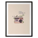 Plakat Retro Radio w kwiaty - Frida Floral Studio