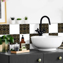 Naklejki na płytki Fredriksson - Art Deco Black Gold - Zestaw 12 sztuk