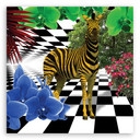 Canvasbillede, Farverige zebra dyr