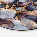 Tableau sur alu-Dibond rond Fredriksson Encre : rose et dorée