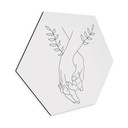 Hexagon Dibond Line Art - Elskende, der holder hinanden i hånden - Lizde