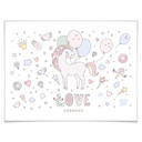 Plakat Kvilis - Unicorn Love - Jednorożec na balonowym przyjęciu
