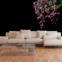 DarkFlowers1 blomstertapet sortlilla - non-woven tapet Designwalls 2 - 2,55 x 3,5 m