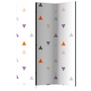 Paravent Séparation de pièce - Triangles Pluie, 3 pièces