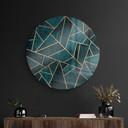 Tableau sur verre rond Fredriksson - Pierre précieuse bleu-vert