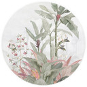 Fototapeta dżungla Tropikalna idylla z niebieskim kolibrem - Bloomery Decor - Okrągła - samoprzylepn