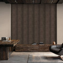 Non-woven tapet i mörkbrunt med krokodil look slående modern och lyxig textur