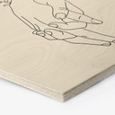 Sekskantet træ Line Art - Elskende, der holder hinanden i hånden - Lizde