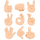Muursticker Emoji Hand Sign