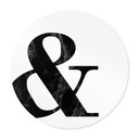 Plakat Ampersand z czarnego marmuru - okrągły