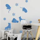 Sticker mural patins sur glace