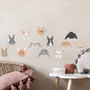 Wallsticker Kaniner med briller - Melin (12 stk.)