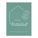 Personalisierbares Poster Familie Haus - grün