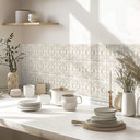 Naklejki na płytki Fredriksson - Art Deco - Złota geometria - Zestaw 12 sztuk