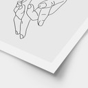 Plakat Line Art - Kochankowie trzymający się za ręce - Lizde