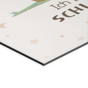 Alu-Dibond Wandbild mit lesendem Bär - Kraftsatz 'Ich bin schlau' für Kinder