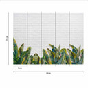 Brick WallOnLeaves tapet i grågrøn - non-woven tapet Designwalls 2 - 2,55 x 3,5 m