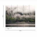 Fiordlands landskabstapet i grågrøn - non-woven tapet Designwalls 2 - 2,55 x 3,5 m