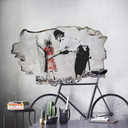 3D - Wallsticker Banksy - Policeman searching girl