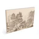 Houten Wanddecoratie bos met boslandschap in beige - Ms Tiff