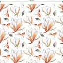 Tapet med mønster - illustrerede blomster - orange