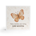 Holzbild zum Hinstellen - Schmetterling mit Mutmachspruch 'Meine Gefühle sind richtig und wichtig'