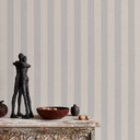 Tapeta w paski, tapeta z włókniny Erismann Versailles taupe, srebrna