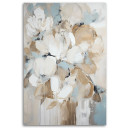 Leinwandbild Beige gemalte Blumen