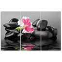 3 stykke lærredstryk Stones Flower Zen Spa