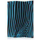 Paravent Séparation de pièce - Motif zèbre (turquoise), 3 pièces