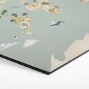Hexagon Wanddecoratie Wereldkaart - Wereld van de Dieren - Oliver Robins - Alu-Dibond