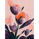 Treechild - Fioletowe tulipany w abstrakcyjnej fototapecie