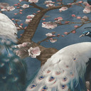 Papier peint intissé moderne avec motif animalier en bleu