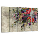 Lærred print 5 styk, buket blomster