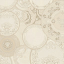 Versace Tapeta z włókniny Art De La Table Circles Floral Meander Medusa Beige Metallic