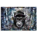 Canvasbillede, abstrakt chimpanse-abe