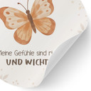 Rundes Wandtattoo mit Schmetterling - Kraftsatz 'Meine Gefühle sind richtig und wichtig' fürs Kinderzimmer
