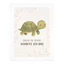 Affirmationsposter 'Schritt für Schritt schaffe ich das' mit Schildkröte für Kinder