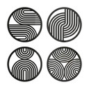 Dekoracja akrylowa Boho rainbow - okrągła geometryczna grafika (zestaw 4 sztuk)