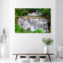 Canvasbillede, vandfald natur skov