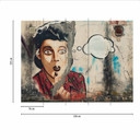 Fantasy StreetArtWoman papier peint en gris beige - papier peint intissé Designwalls 2 - 2.55 x 3.5 